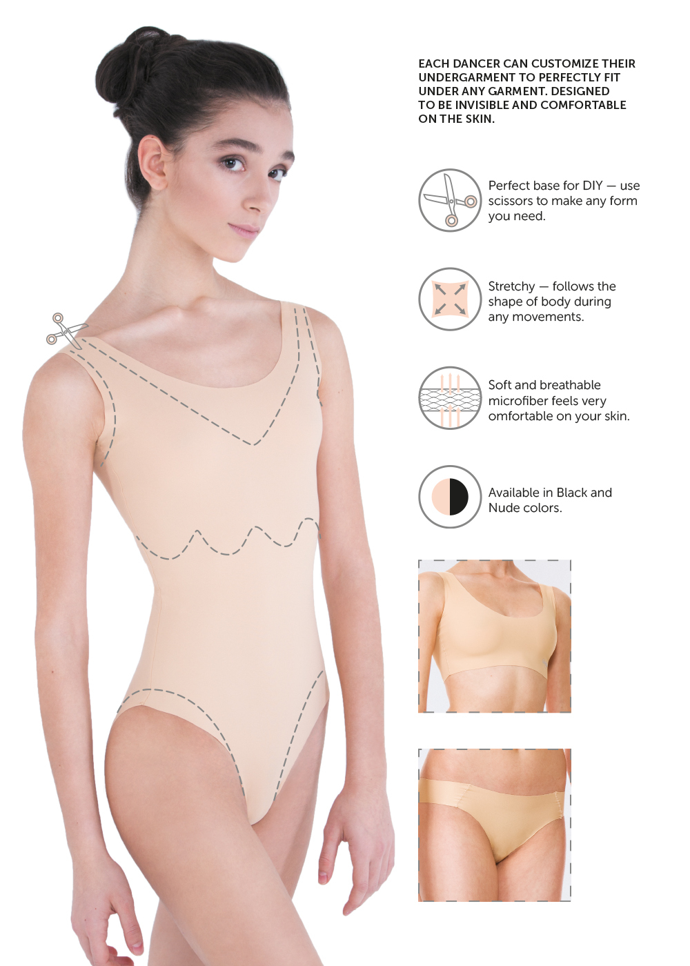 DA-307PR Low rise seamless shorts (underwear) (DA-307PR)  Grishko® Buy  online the best ballet products. Order now!