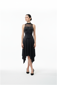 DS3042/1SH Black Dress with print Preciosa